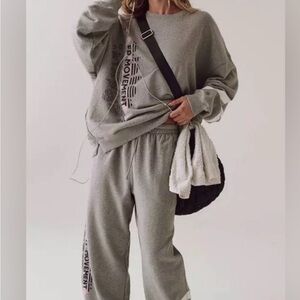 Free People Movement set, Stylish Gray Track Pants and sweat shirt NWT